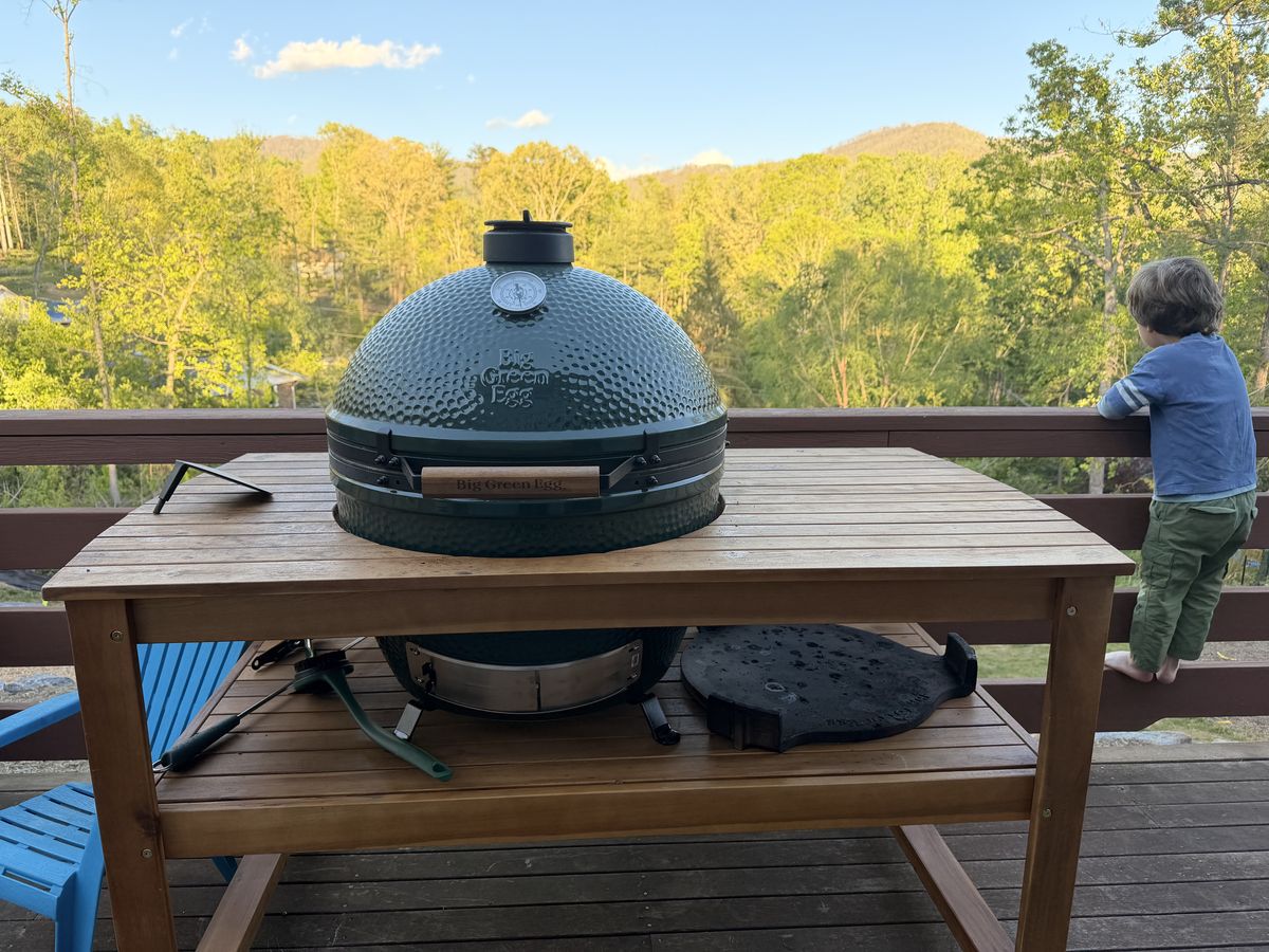 Big Green Egg on the deck